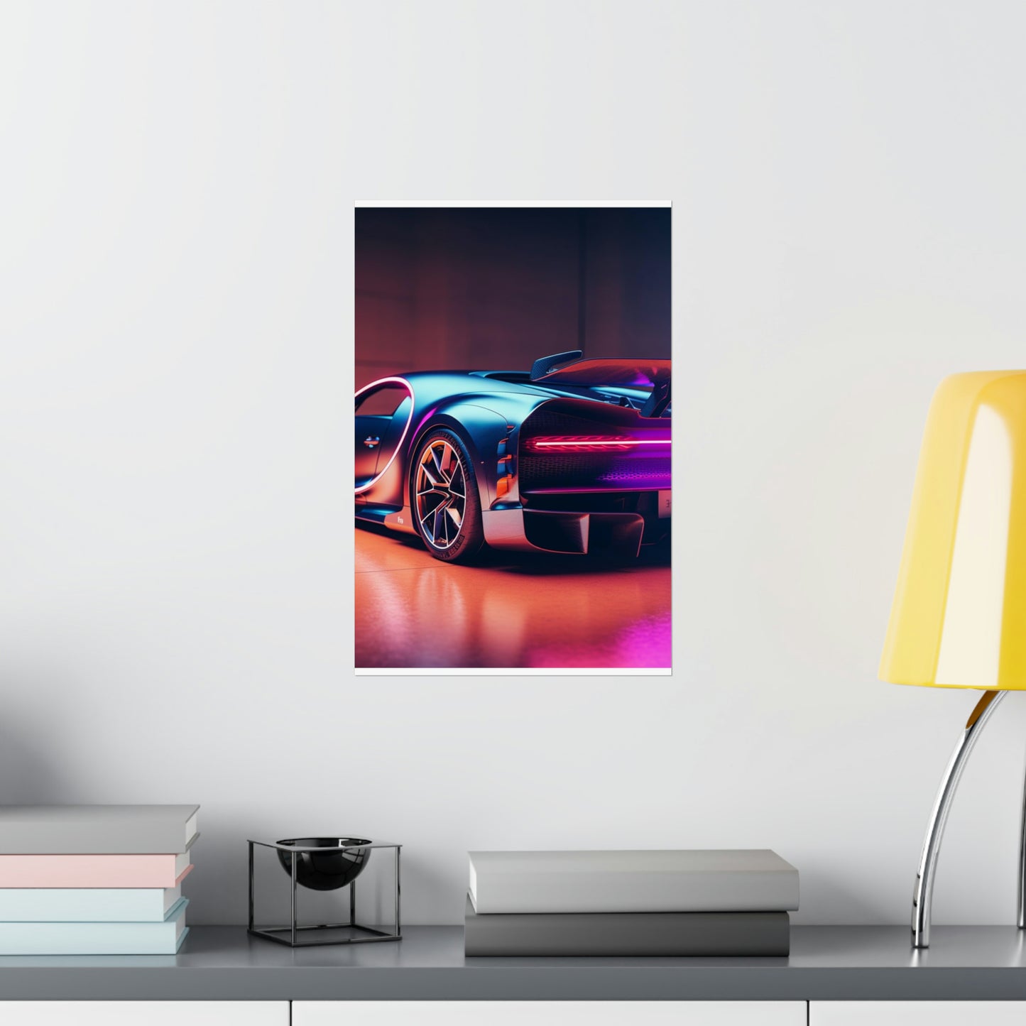 Premium Matte Vertical Posters Hyper Bugatti Neon Chiron 2