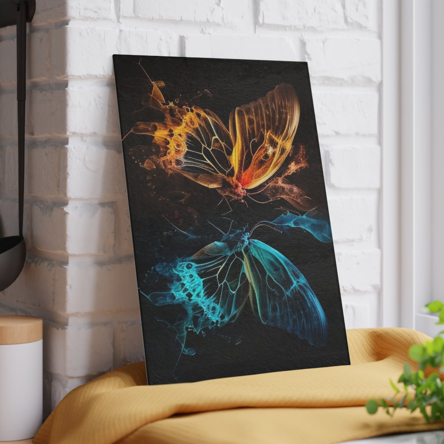 Glass Cutting Board Kiss Neon Butterfly 3