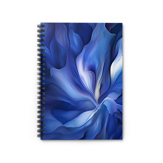 Spiral Notebook - Ruled Line Abstract Blue Tulip 3
