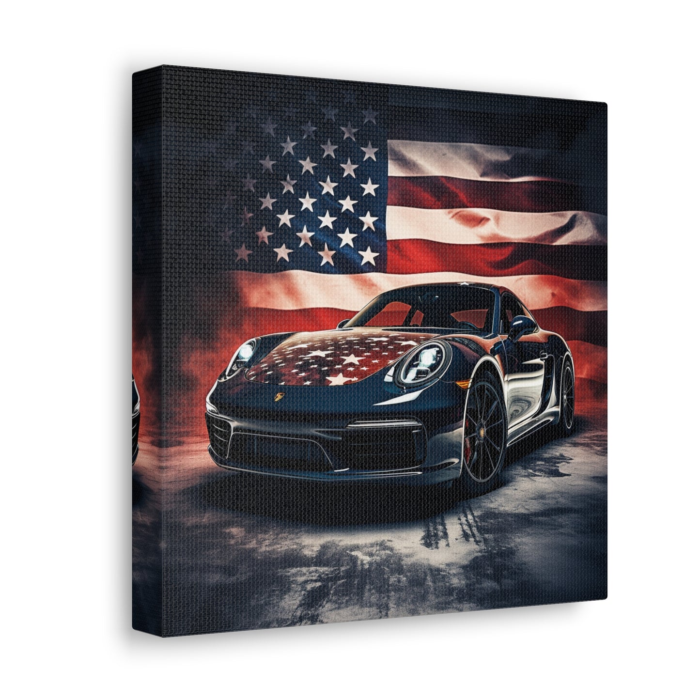 Canvas Gallery Wraps Abstract American Flag Background Porsche 2