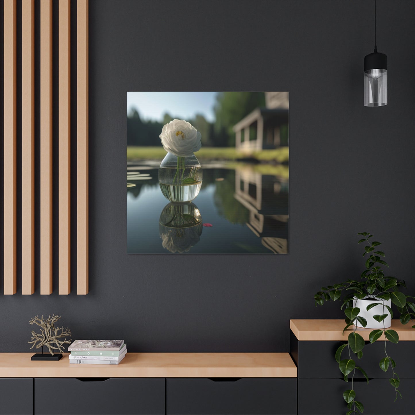 Canvas Gallery Wraps White Peony glass vase 1