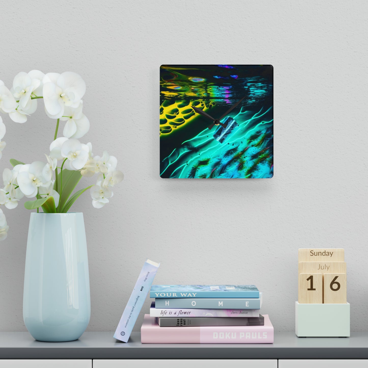 Acrylic Wall Clock Florescent Glow 2