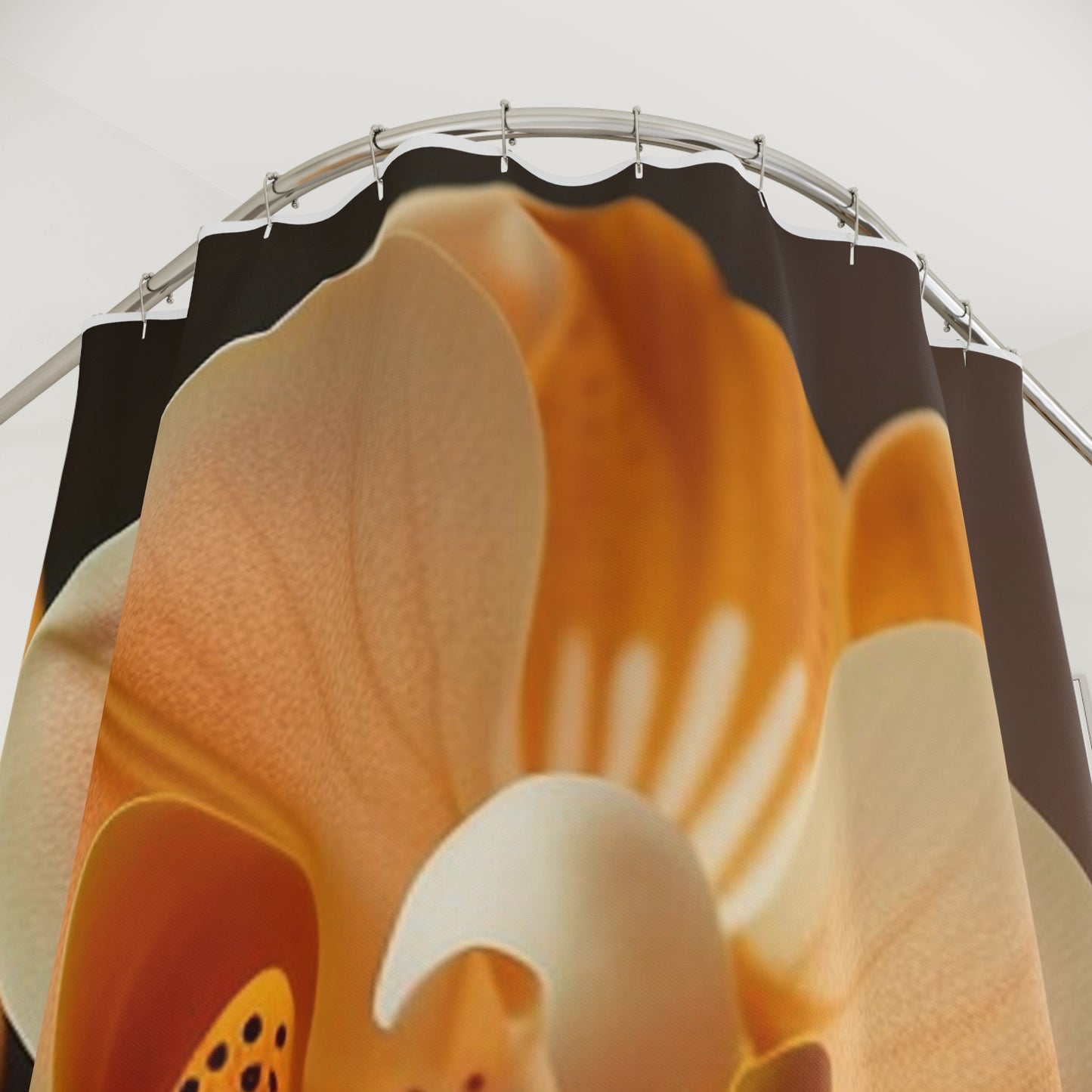 Polyester Shower Curtain Orange Orchid 3