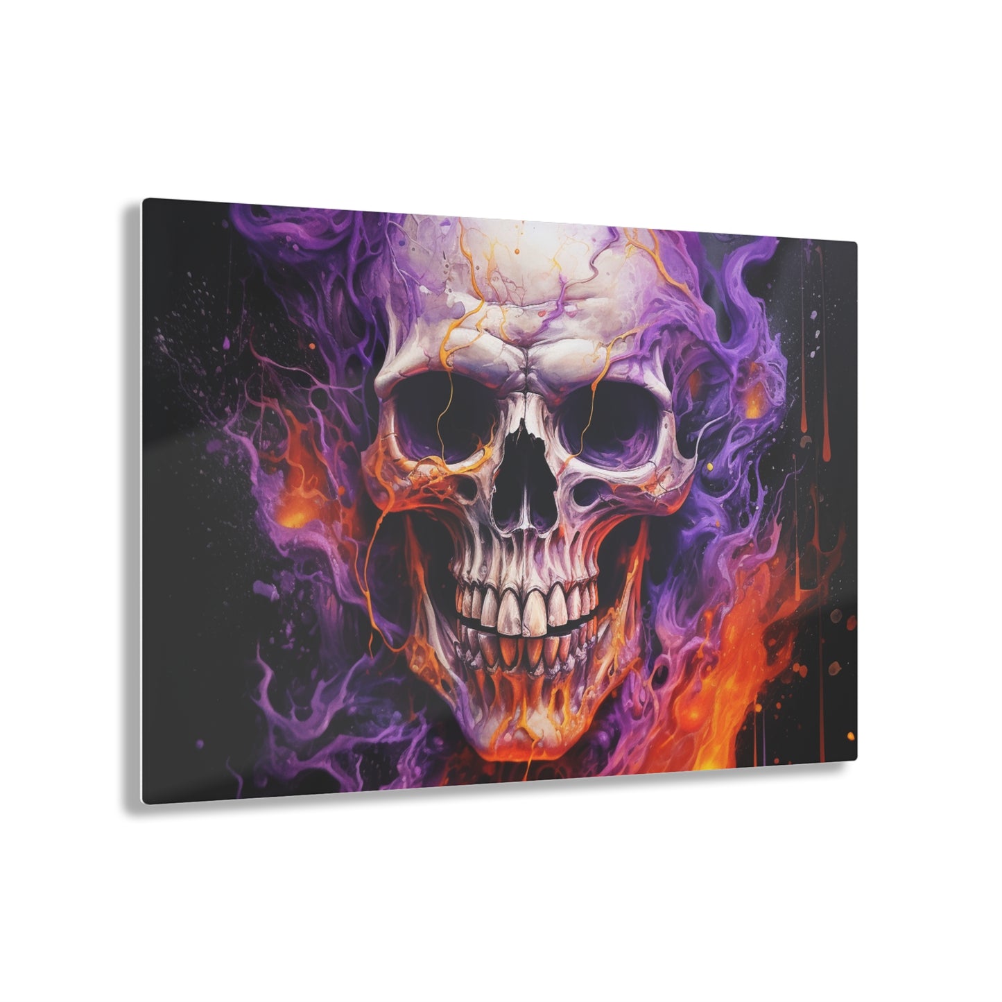 Acrylic Prints Skull Flames 2