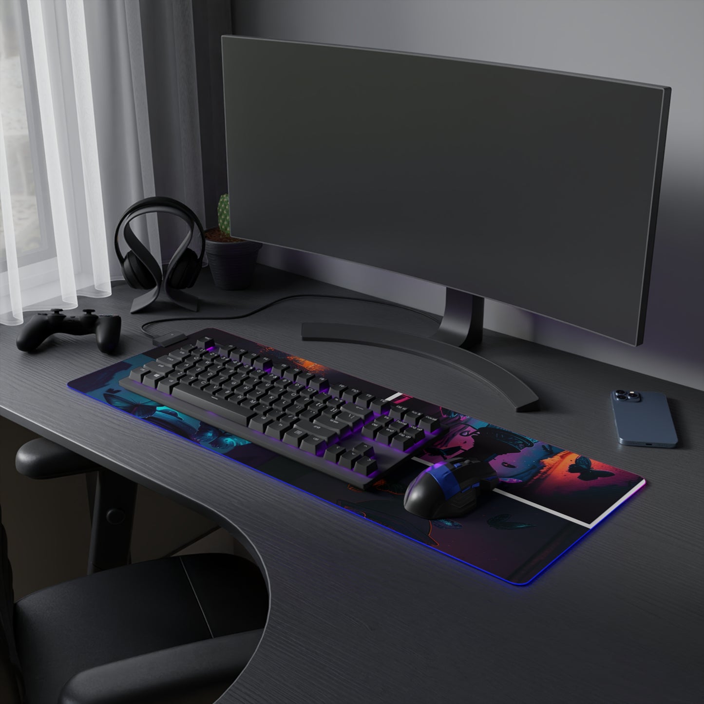 LED Gaming Mouse Pad Street Light Butterfly 5