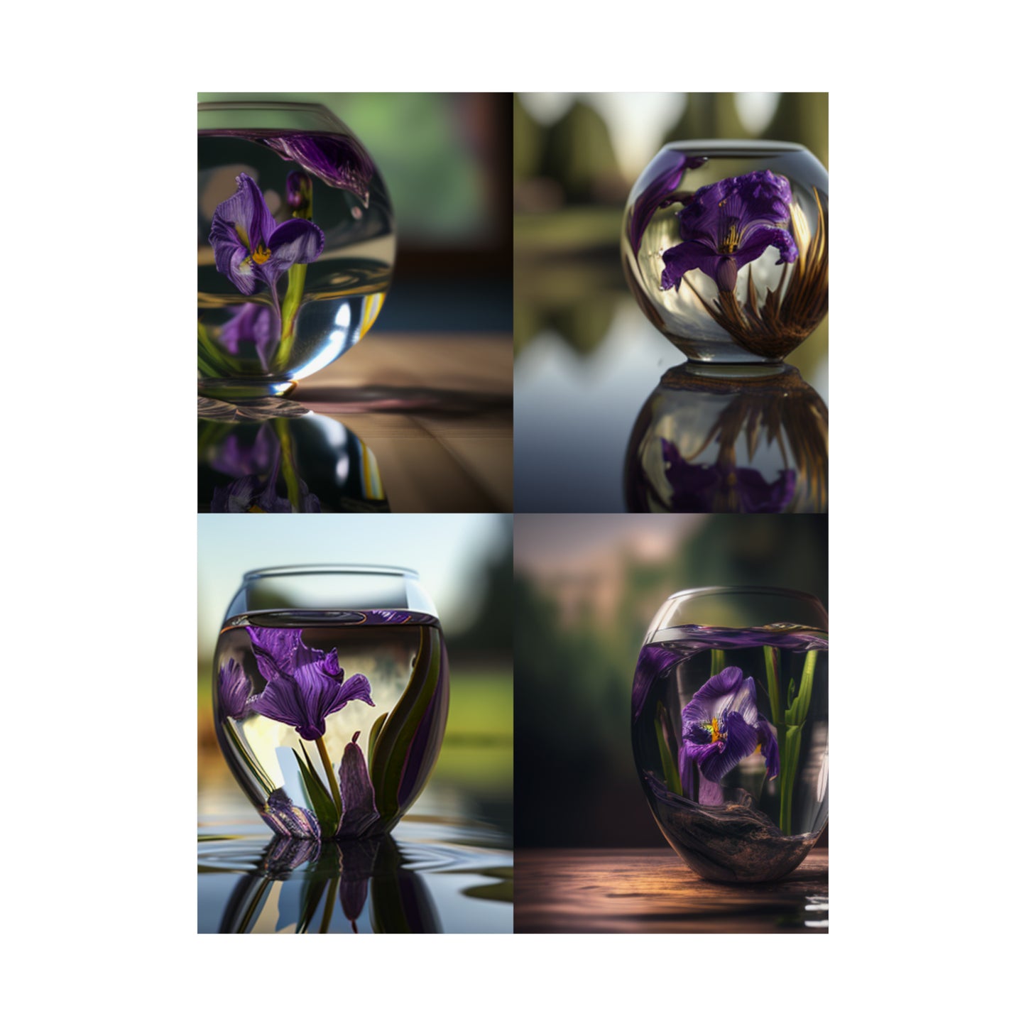 Premium Matte Vertical Posters Purple Iris in a vase 5