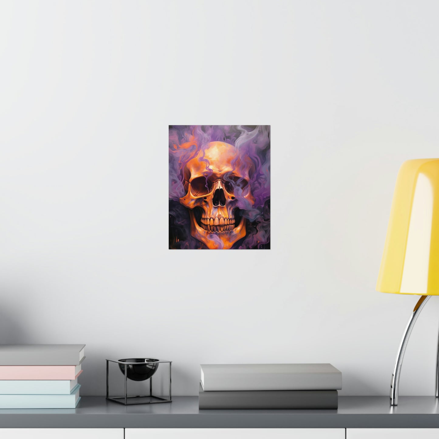 Premium Matte Vertical Posters Skull Flames 4