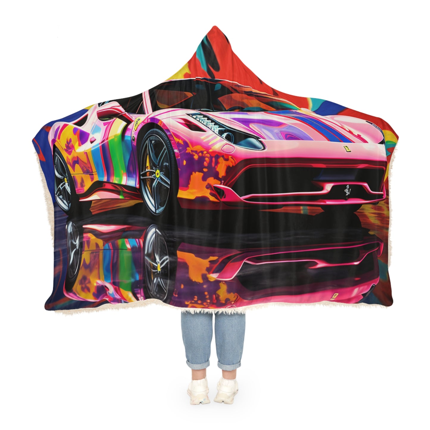 Snuggle Hooded Blanket Hyper Colorfull Ferrari 3