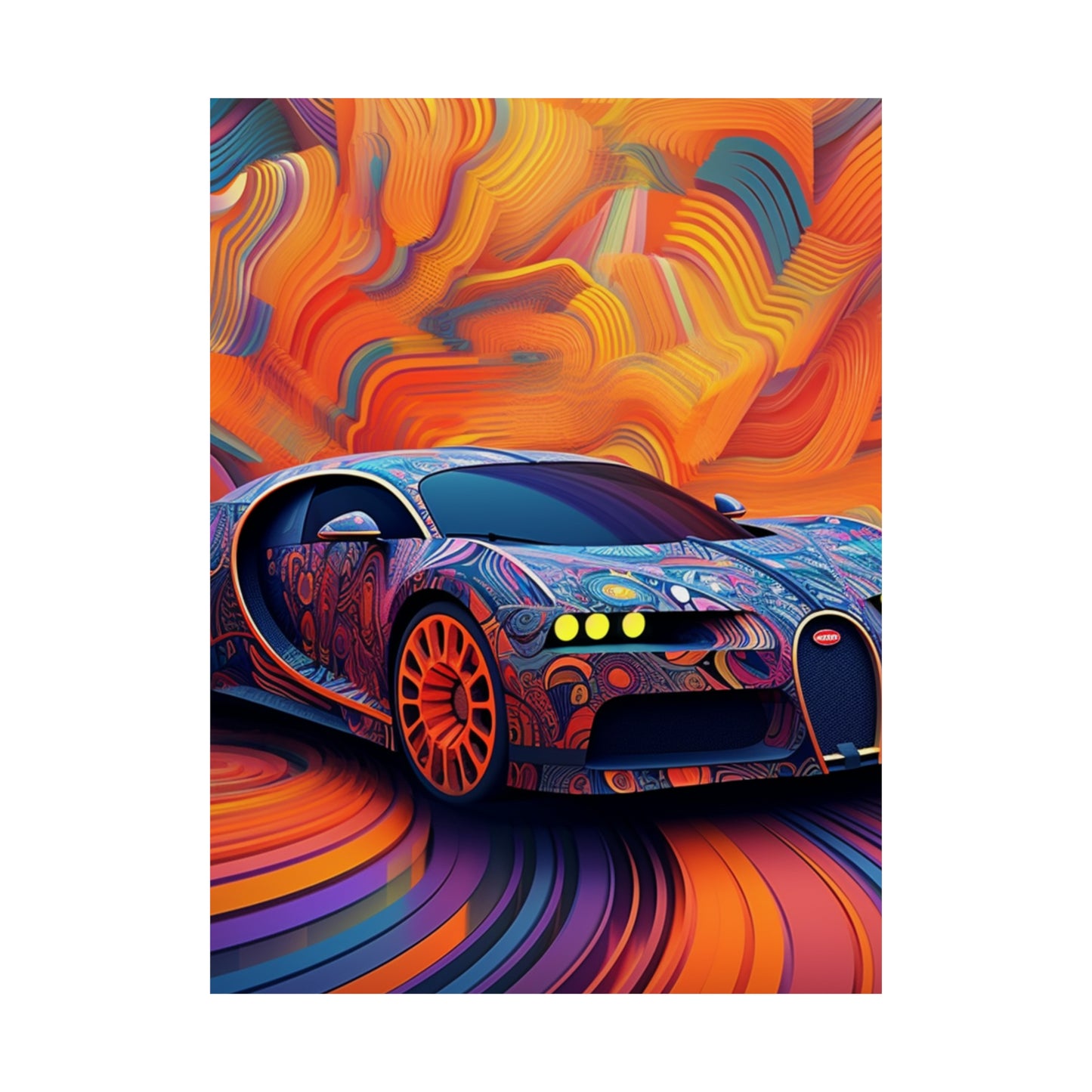 Premium Matte Vertical Posters Bugatti Abstract Concept 4