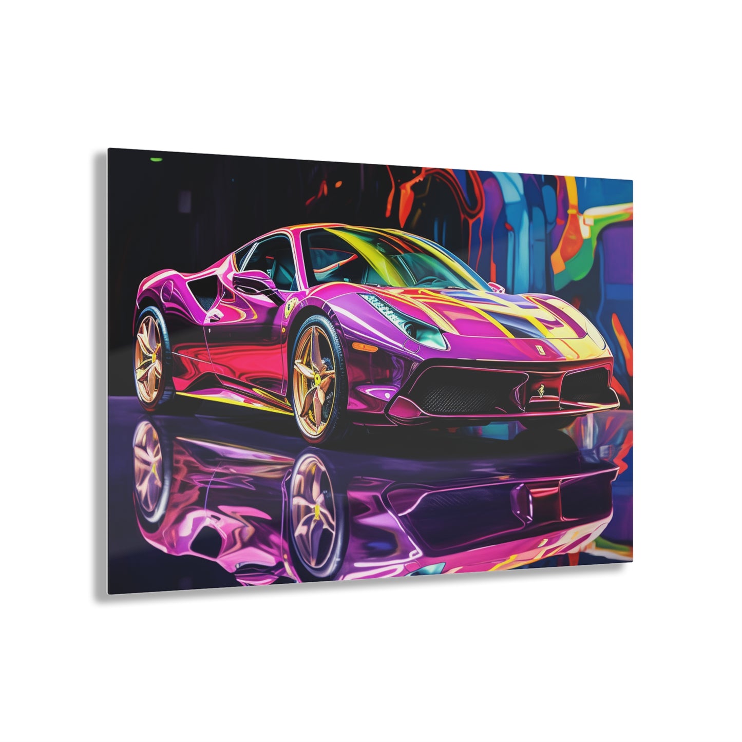 Acrylic Prints Pink Macro Ferrari 2