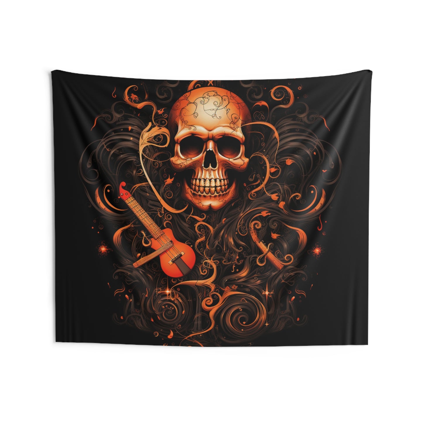 Indoor Wall Tapestries Skull Treble Clef 4