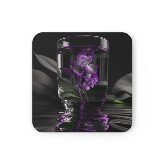 Corkwood Coaster Set Purple Orchid Glass vase 1