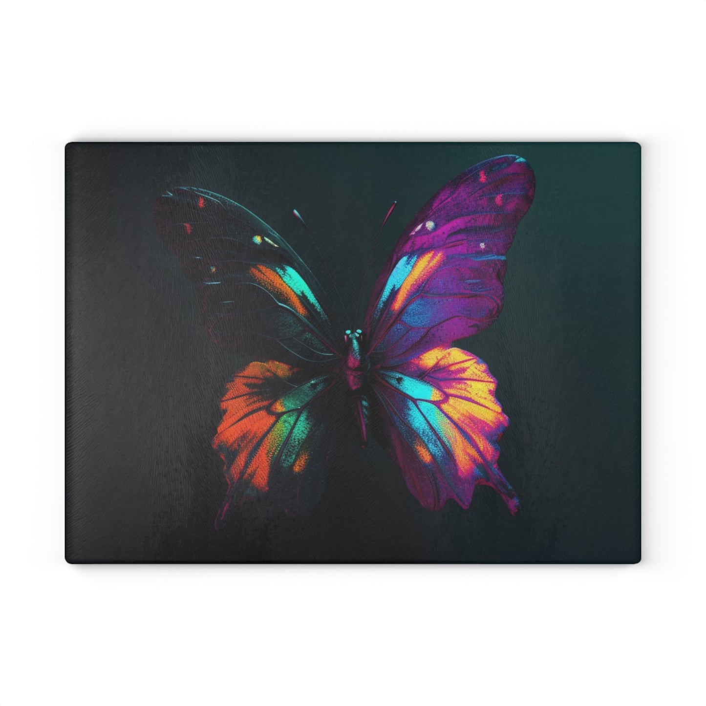 Glass Cutting Board Hyper Colorful Butterfly Purple 3