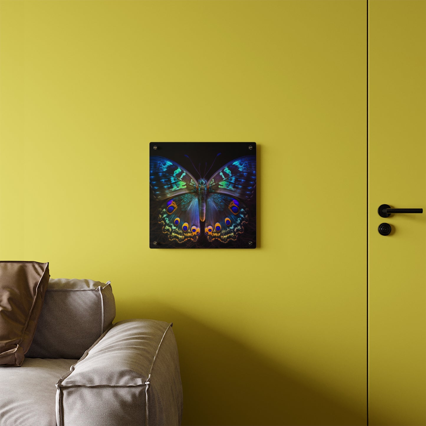 Acrylic Wall Art Panels Neon Hue Butterfly 3