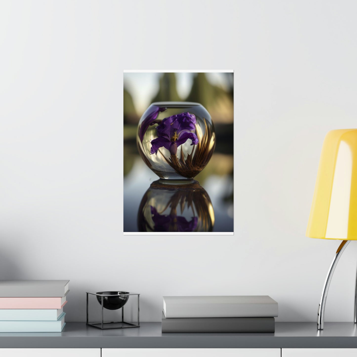 Premium Matte Vertical Posters Purple Iris in a vase 2