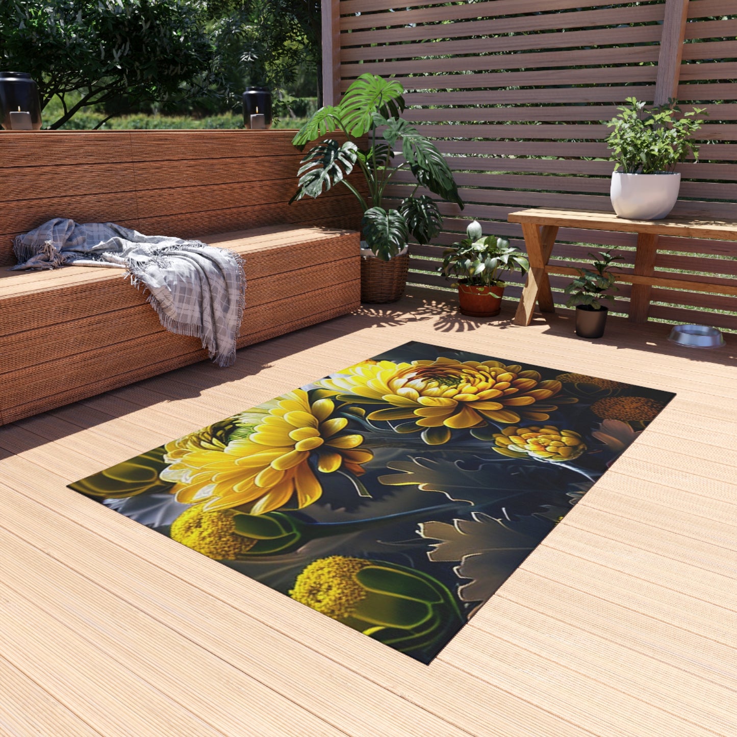 Outdoor Rug  Yellow Hermosas Flores Amarillas 3