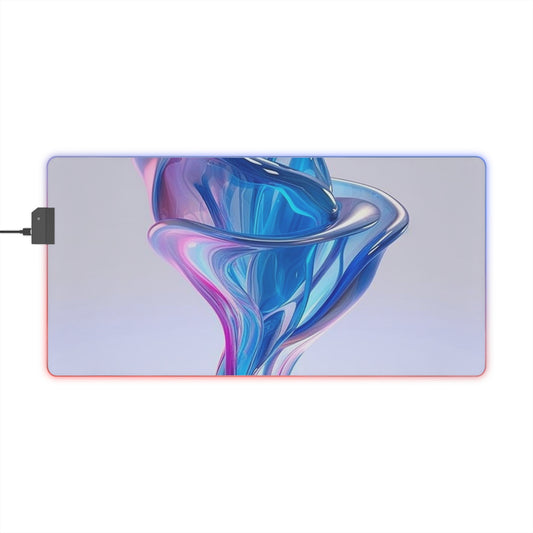 LED Gaming Mouse Pad Pink & Blue Tulip Rose 2