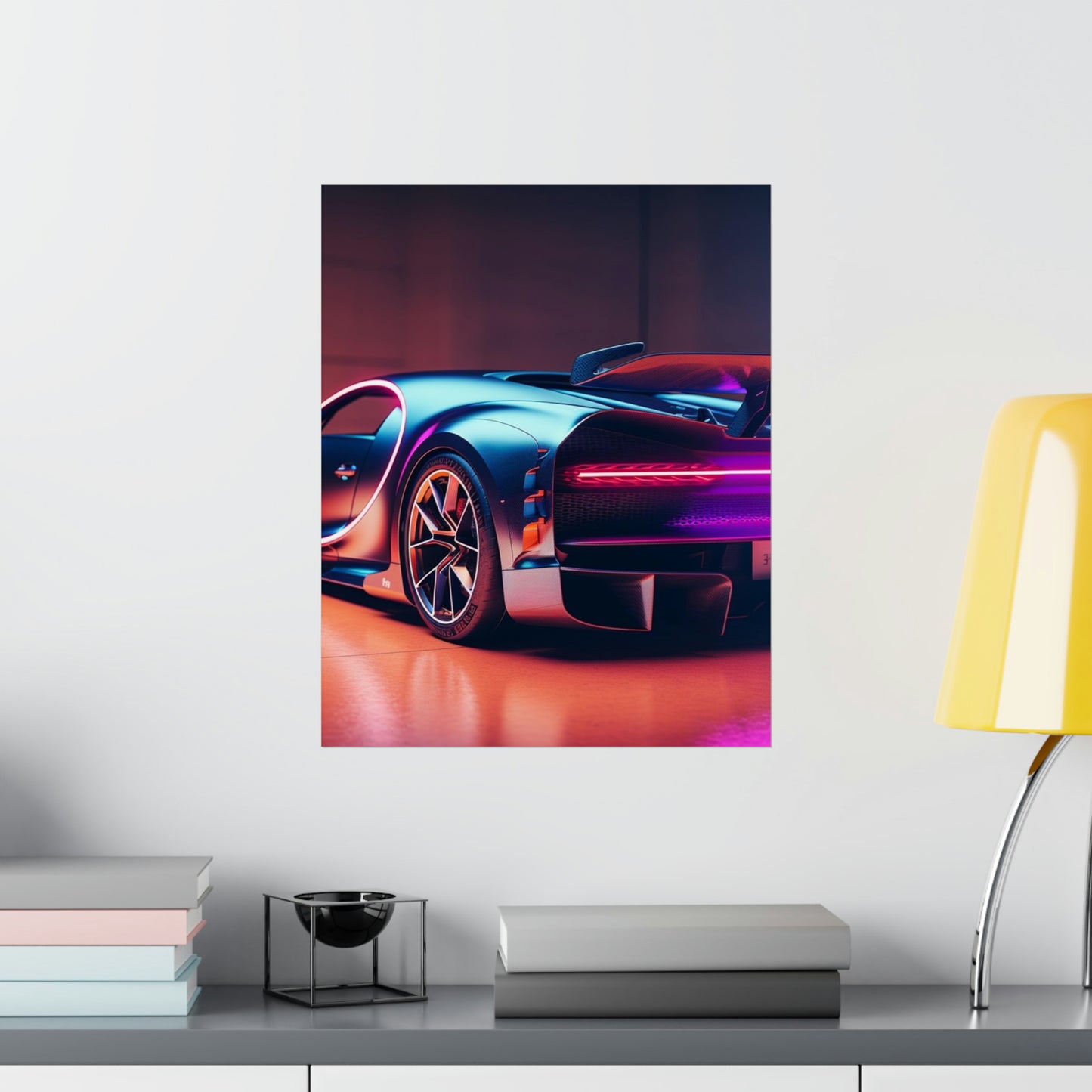 Premium Matte Vertical Posters Hyper Bugatti Neon Chiron 2