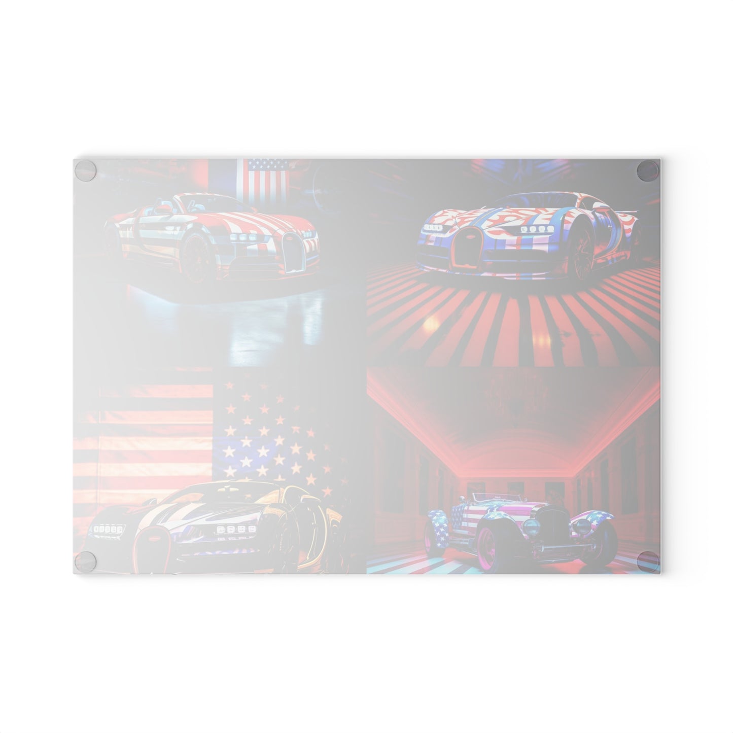 Glass Cutting Board Macro Bugatti American Flag 5