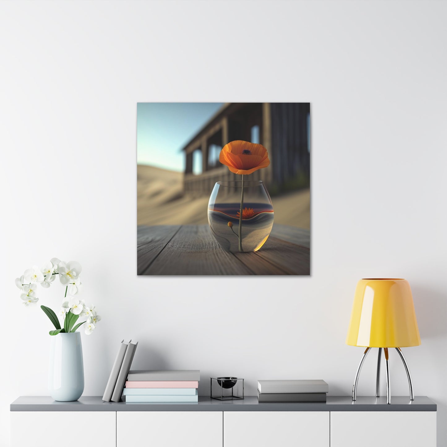 Canvas Gallery Wraps Poppy in a Glass Vase 4