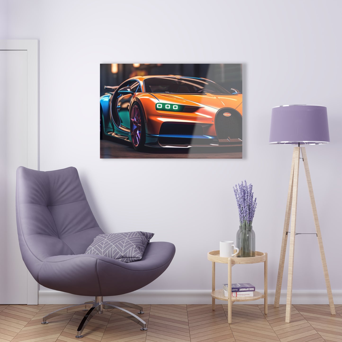 Acrylic Prints Hyper Bugatti Neon Chiron 1