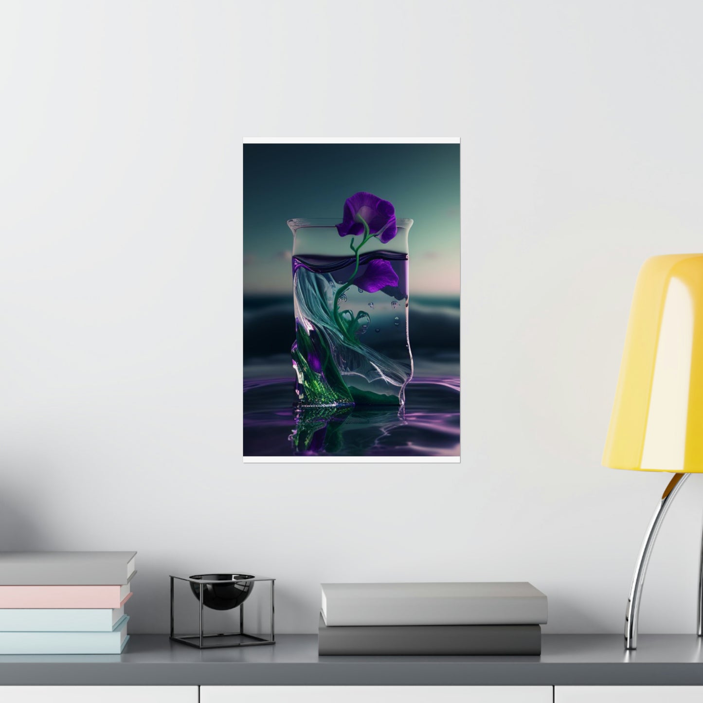 Premium Matte Vertical Posters Purple Sweet pea in a vase 3