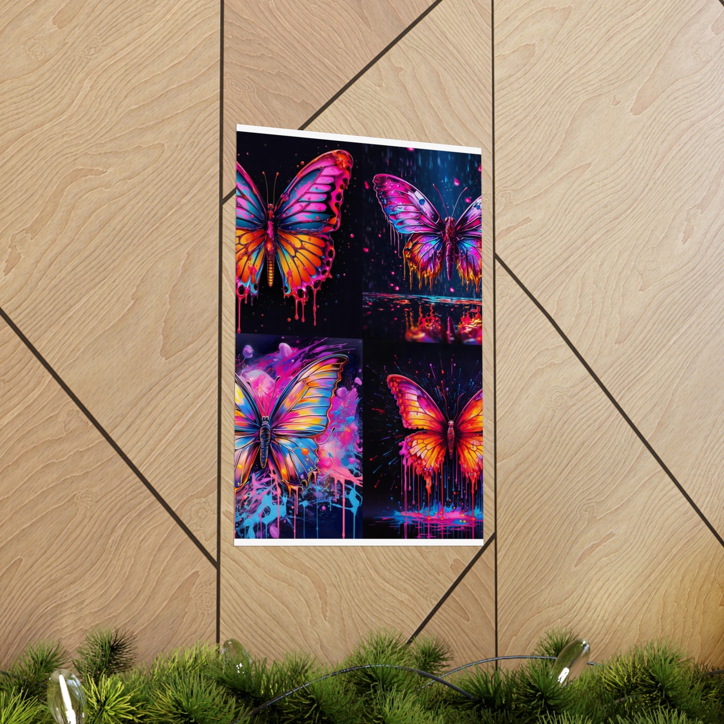 Premium Matte Vertical Posters Pink Butterfly Flair 5