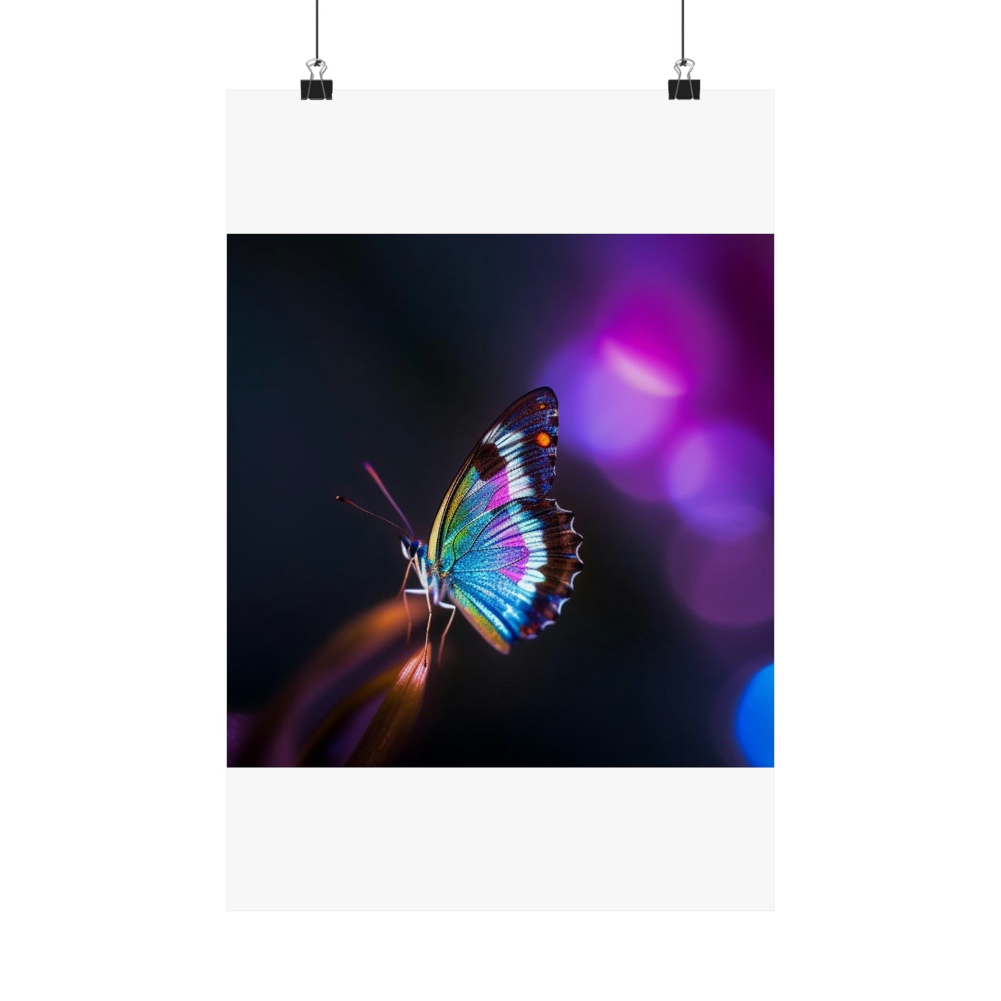 Premium Matte Vertical Posters Photo Realistic Butterfly 1