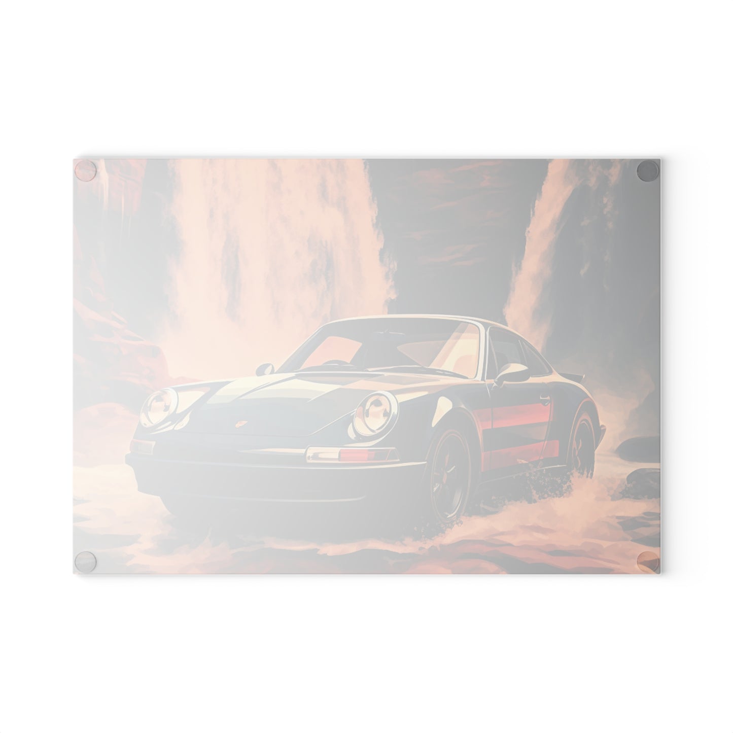 Glass Cutting Board American Flag Porsche Abstract 3