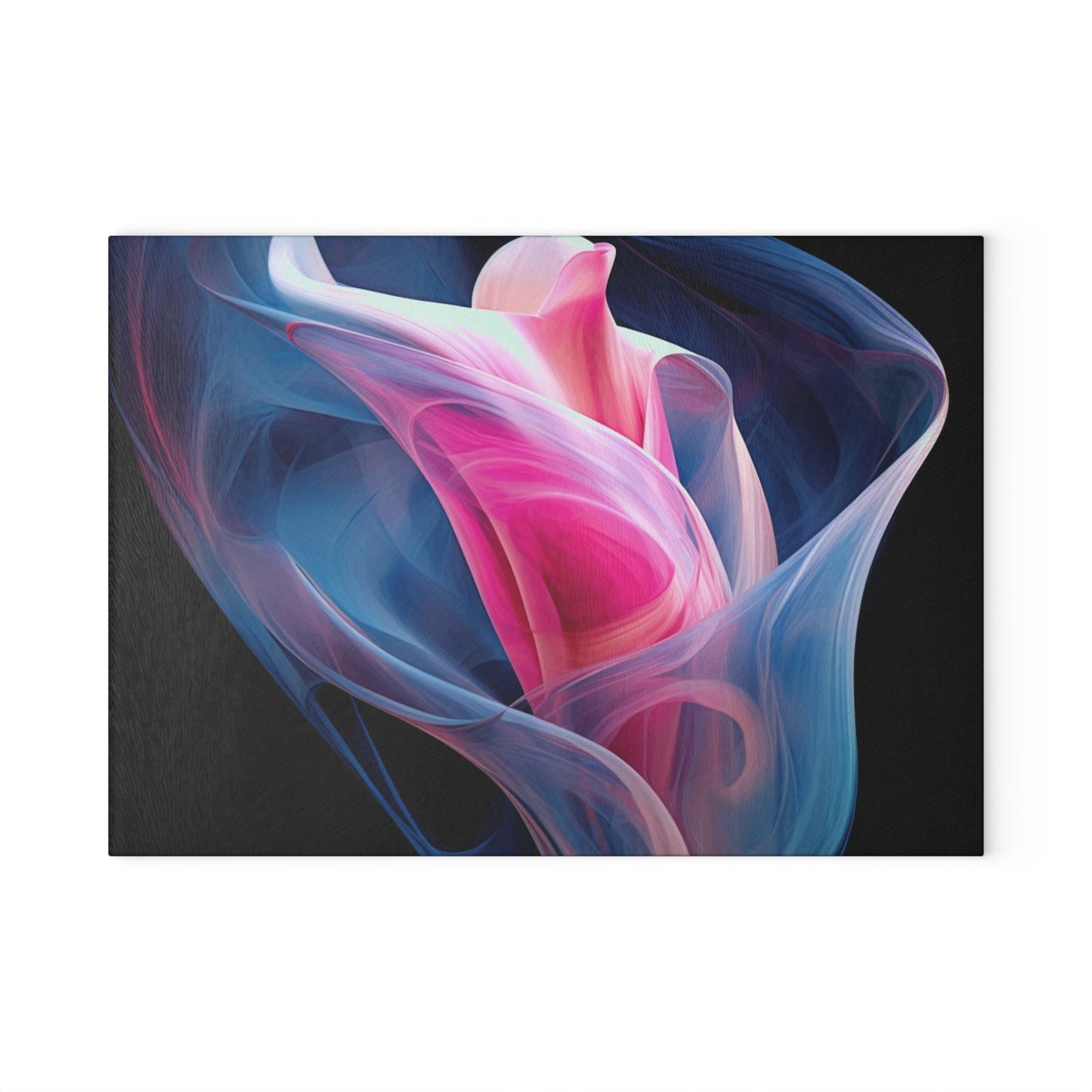 Glass Cutting Board Pink & Blue Tulip Rose 3