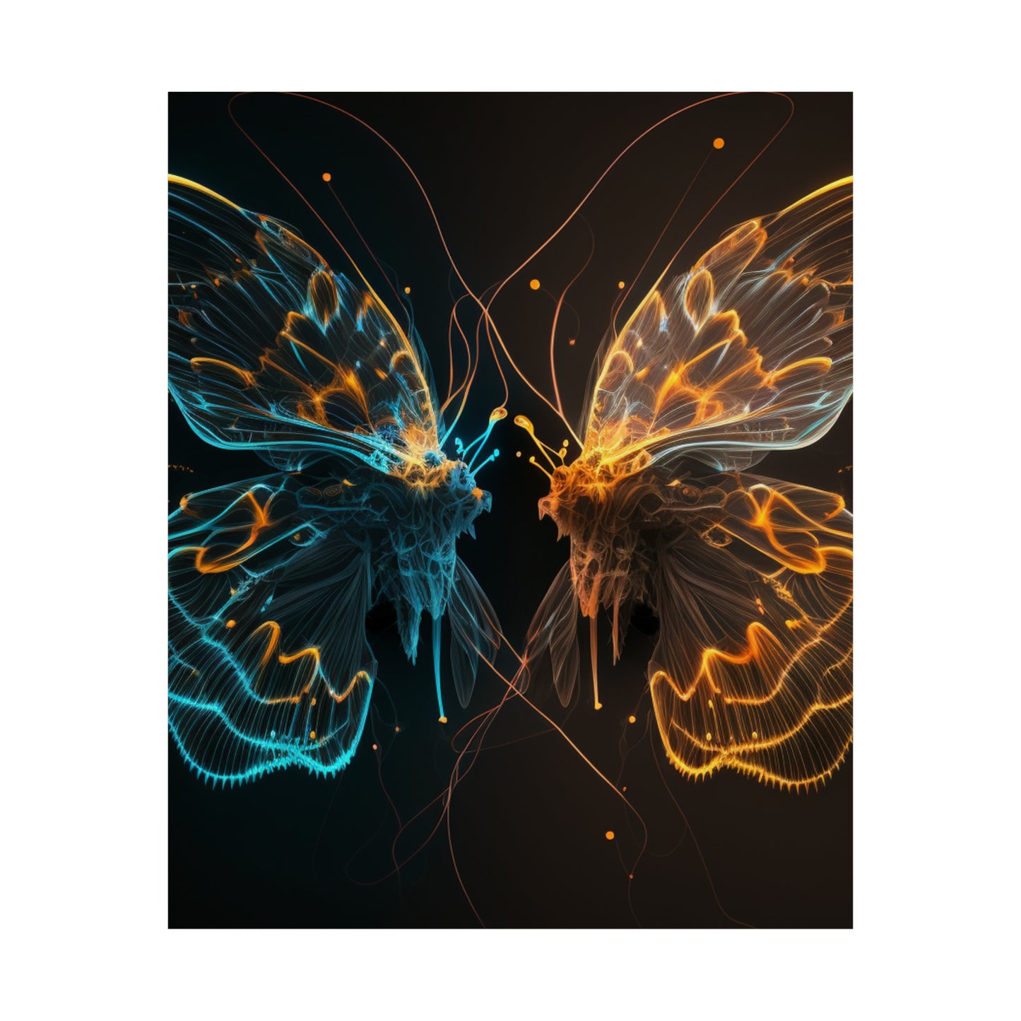 Premium Matte Vertical Posters Neon Glo Butterfly 1