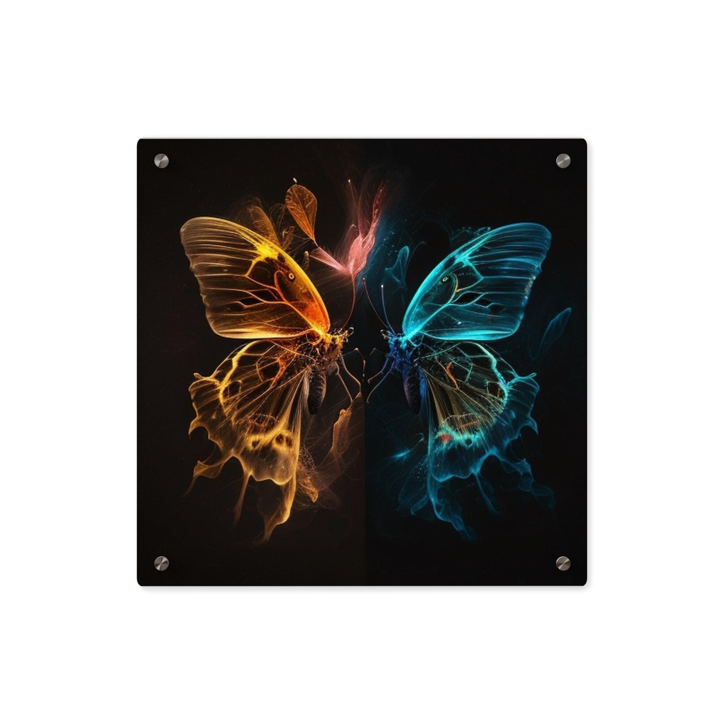 Acrylic Wall Art Panels Kiss Neon Butterfly 4