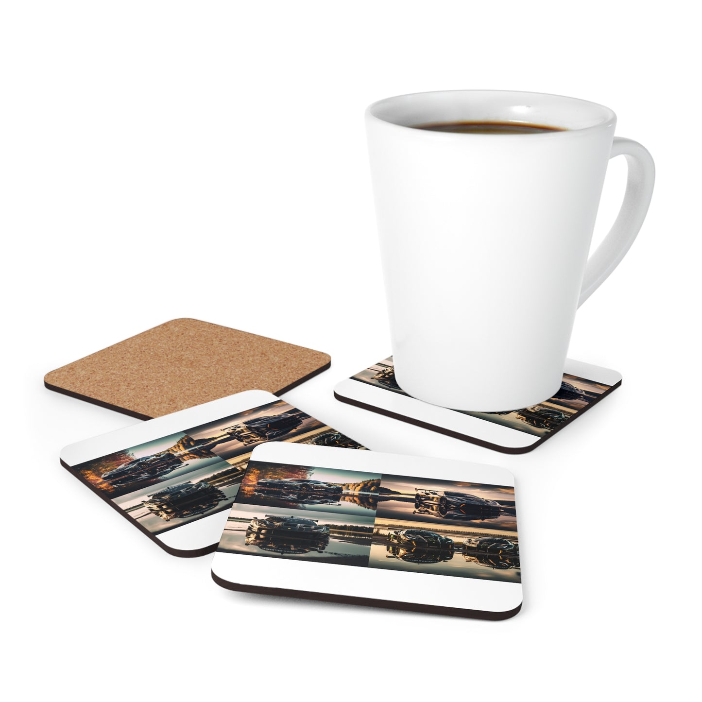 Corkwood Coaster Set Ferrari Lake 5