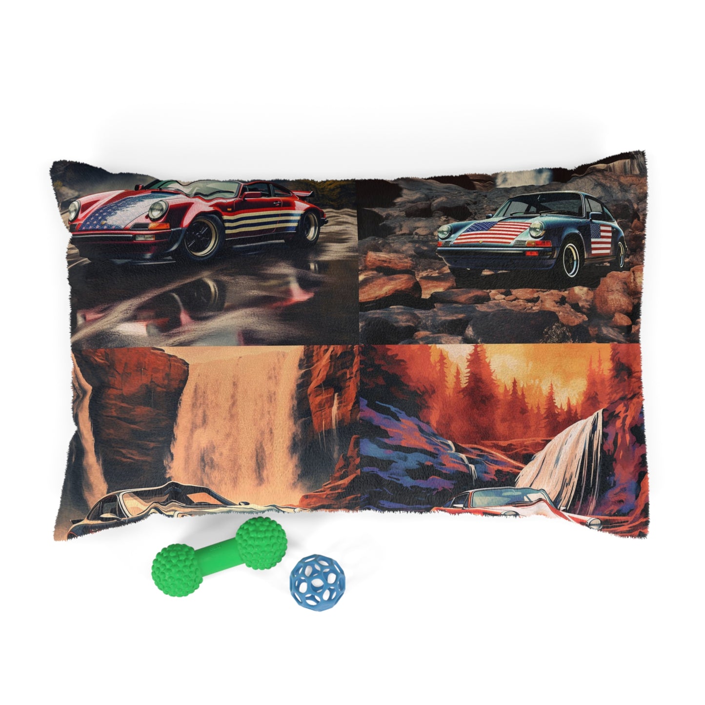 Pet Bed American Flag Porsche Abstract 5