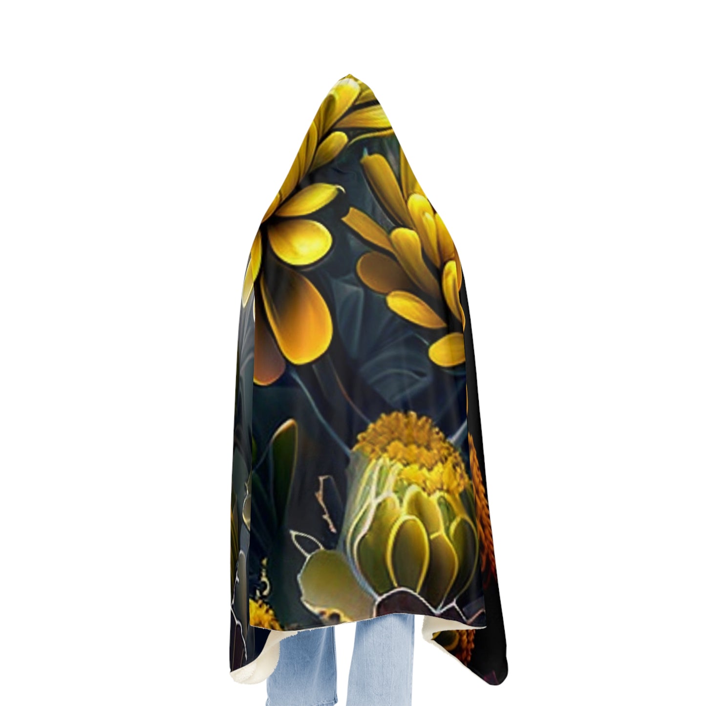 Snuggle Hooded Blanket Yellow Hermosas Flores Amarillas 4