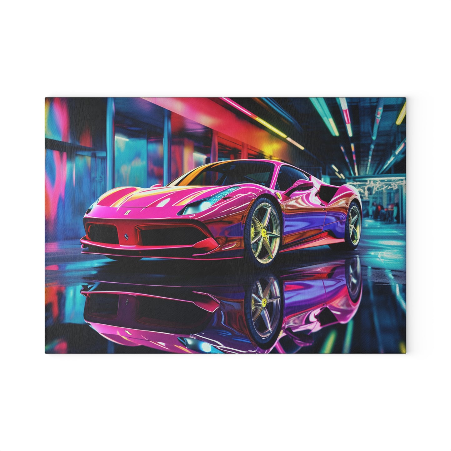 Glass Cutting Board Pink Macro Ferrari 4