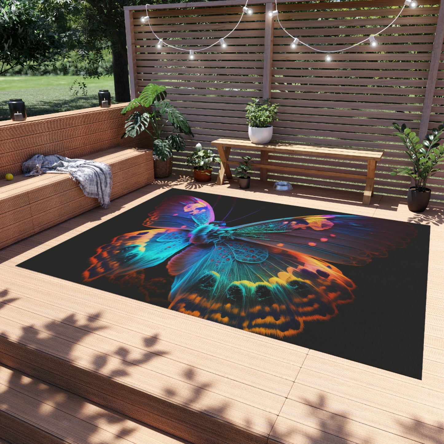 Outdoor Rug  Raw Hyper Color Butterfly 4