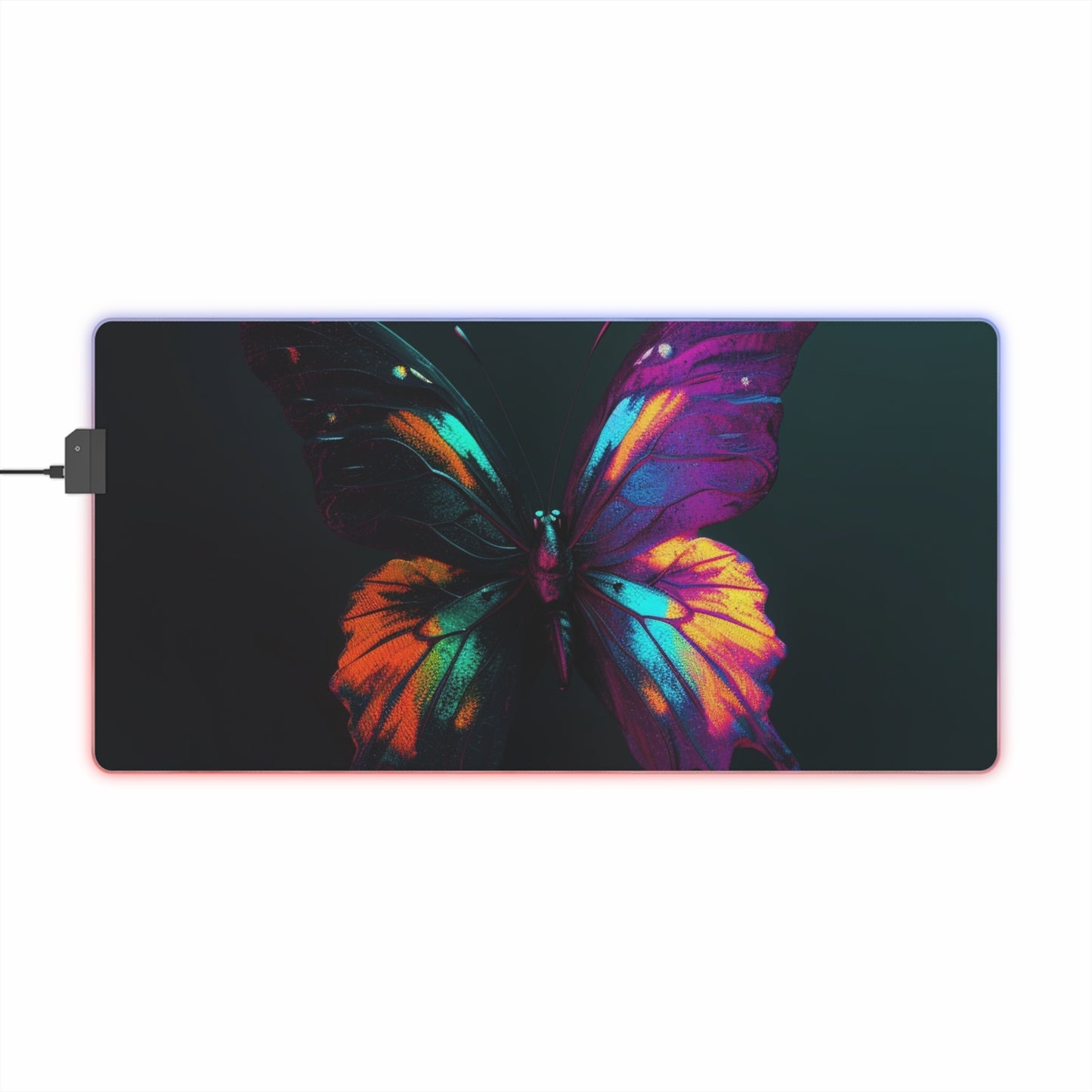 LED Gaming Mouse Pad Hyper Colorful Butterfly Purple 3