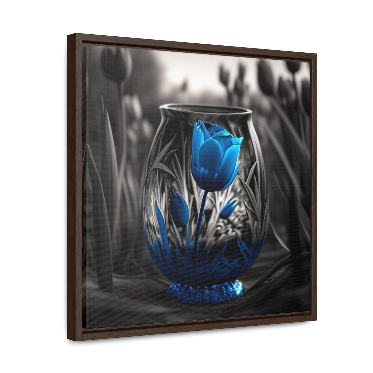 Gallery Canvas Wraps, Square Frame Tulip Blue 3