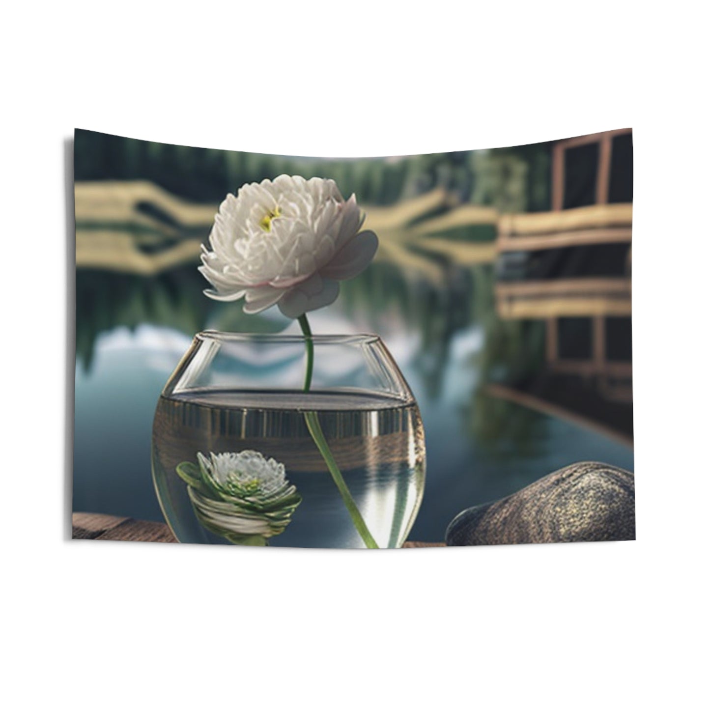 Indoor Wall Tapestries White Peony glass vase 2