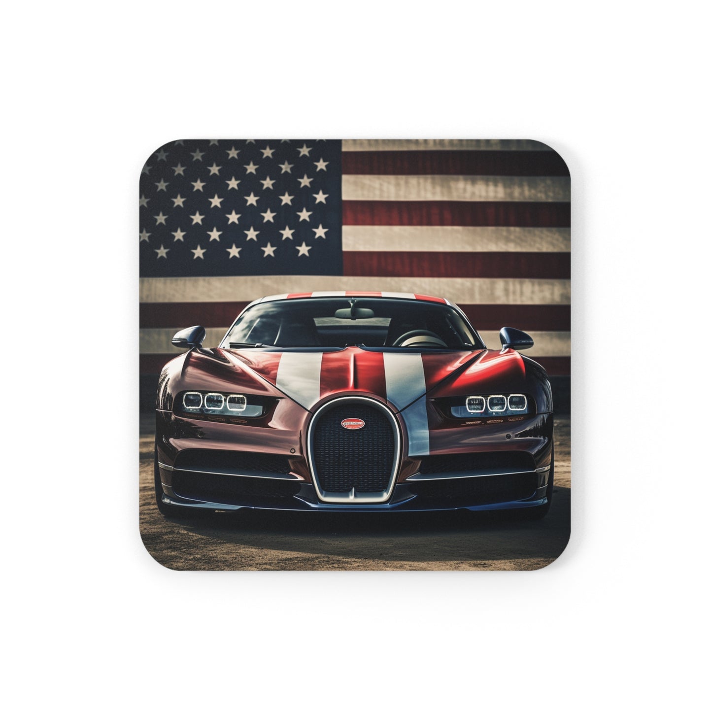 Corkwood Coaster Set Bugatti Flag 1