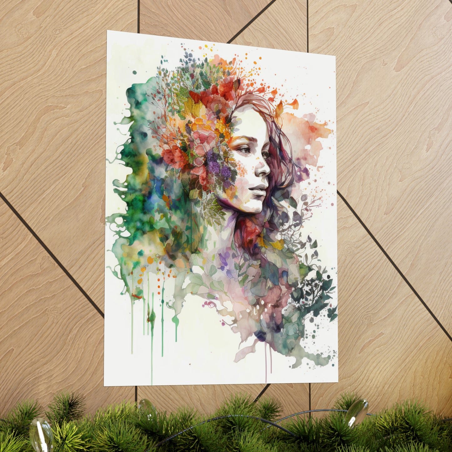 Premium Matte Vertical Posters Mother Nature Bright Spring Colors Realistic Watercolor 3