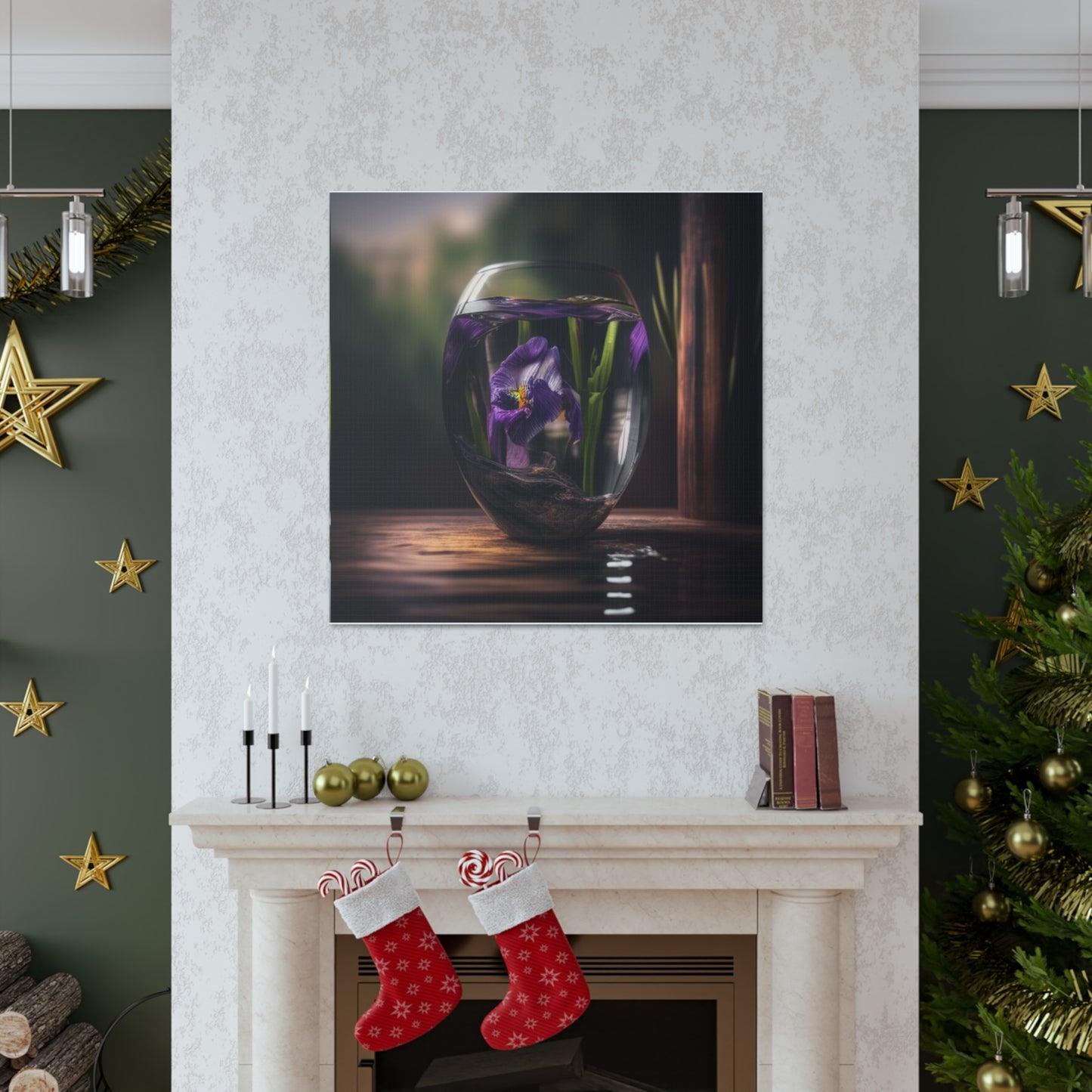 Canvas Gallery Wraps Purple Iris in a vase 4