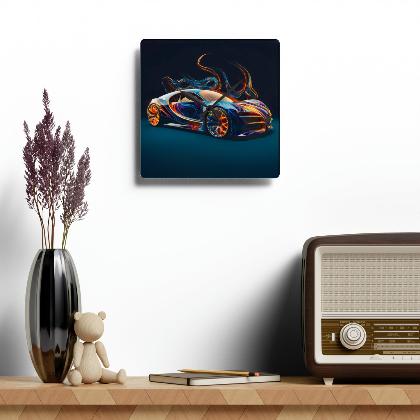 Acrylic Wall Clock Bugatti Abstract Flair 2