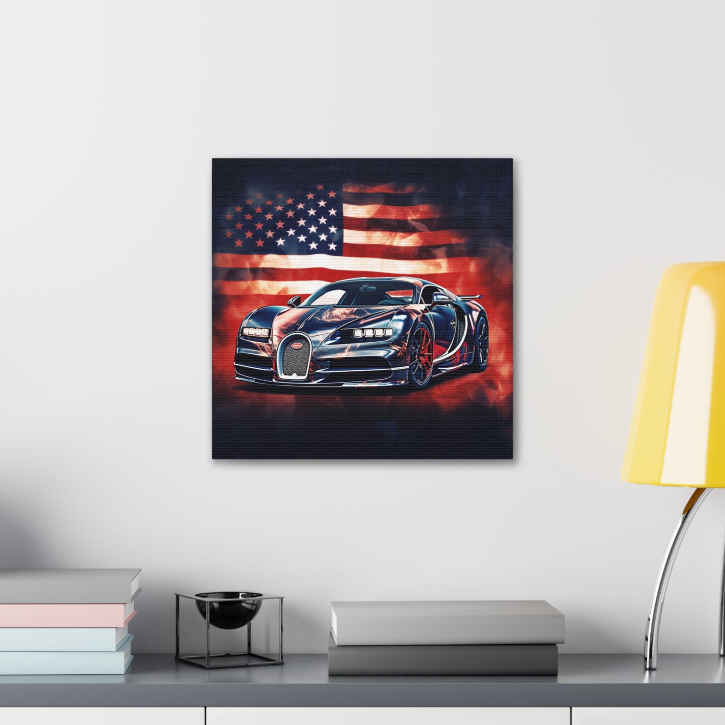 Canvas Gallery Wraps Abstract American Flag Background Bugatti 4