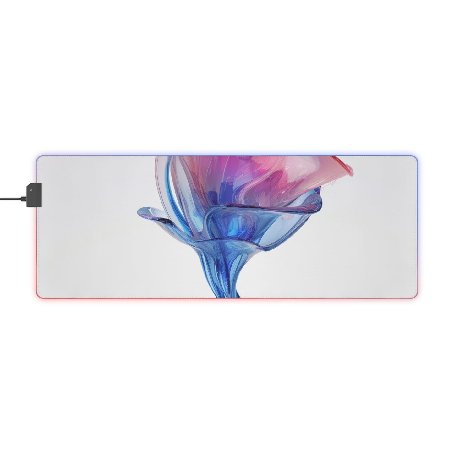 LED Gaming Mouse Pad Pink & Blue Tulip Rose 4