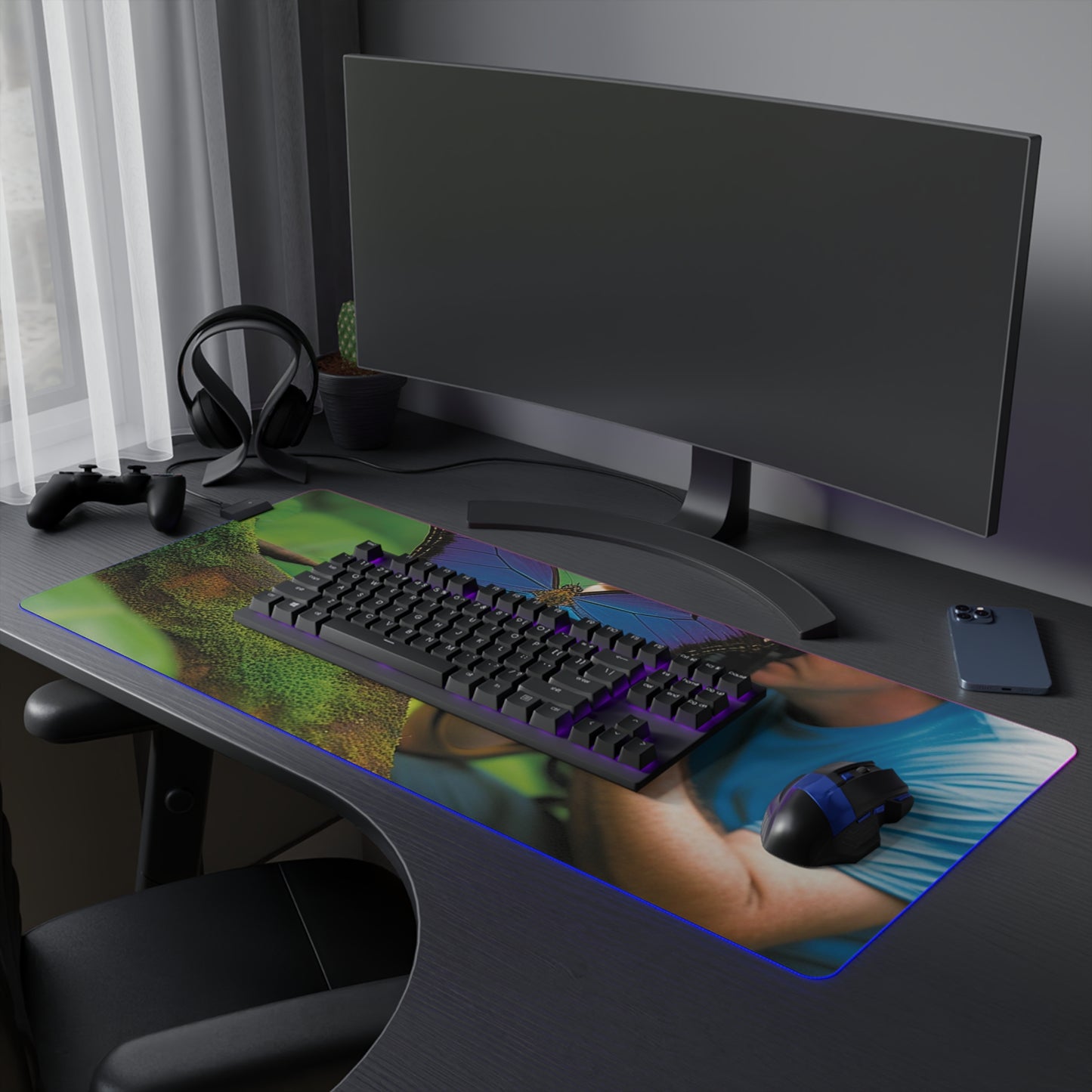 LED Gaming Mouse Pad Jungle Butterfly 4