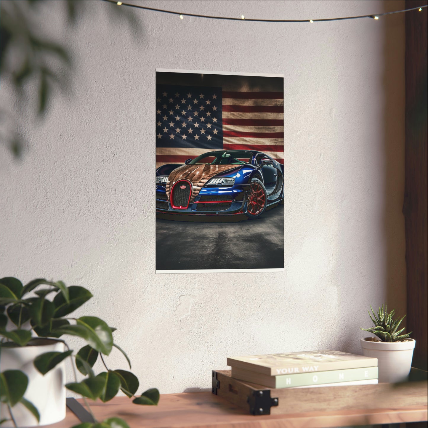 Premium Matte Vertical Posters Bugatti American Flag 4