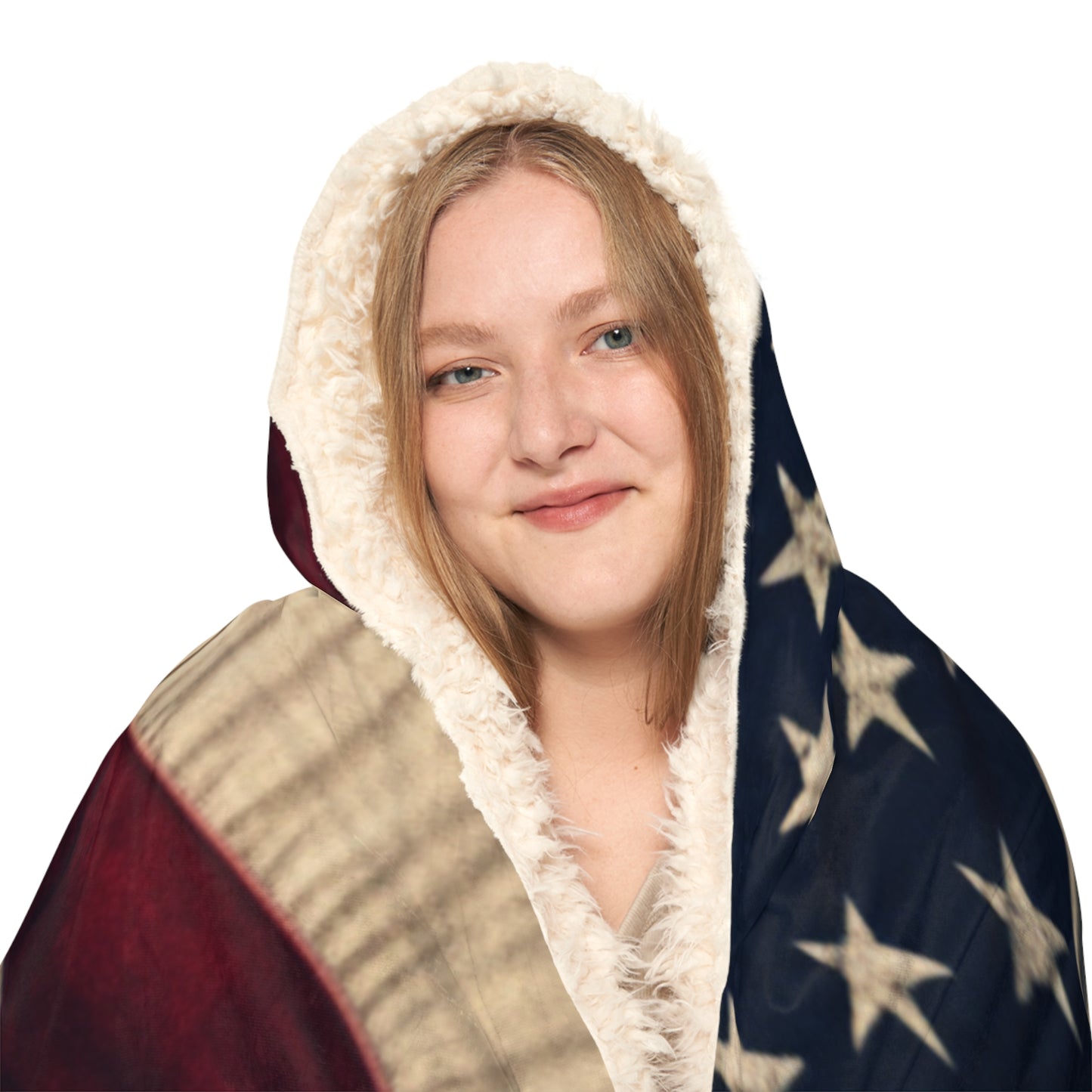 Snuggle Hooded Blanket Bugatti American Flag 3