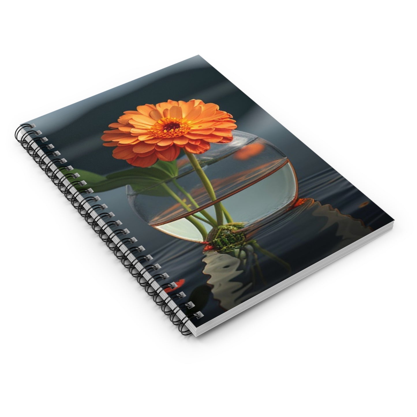 Spiral Notebook - Ruled Line Orange Zinnia 2